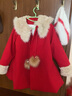 酷樂(lè )羊女童外套秋冬款2025新款冬季大衣兒童新年衣服童裝加絨拜年過(guò)年服 紅色【加絨加厚】 150 曬單實(shí)拍圖