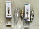凡甄led燈泡螺口拉尾尖泡 水晶燈美式吊燈燈泡蠟燭led大螺口節(jié)能燈泡 8W白光（電泳金） E14螺口 曬單實(shí)拍圖