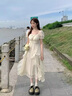 JAVC法式白色感仙女連衣裙女夏季2025薄荷曼波公主裙溫柔風(fēng)長裙子夏季 時尚奶系穿搭連衣裙 L 【120-140斤】 曬單實(shí)拍圖