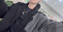 無畏前行（GQWWQX）高級感拼接西裝領(lǐng)呢子外套男士冬裝2024新款寬松加厚冬裝毛呢大衣 黑色 M 曬單實拍圖