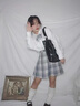 HERAGAIA川町香jk制服百褶半身格裙2025夏套裝格子正版學(xué)院風(fēng)學(xué)生校服短裙 20白夜霓虹 格裙+短袖襯衫+領(lǐng)結 M （推薦90斤-100斤） 曬單實(shí)拍圖