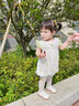 優(yōu)奇女寶寶吊帶超萌嬰兒服夏季薄款連體衣新生兒三角包屁衣夏裝爬爬服 花朵朵+長筒襪 73cm 曬單實拍圖