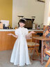 布戀貓秋季主持人禮服高端女童花童婚禮3-12歲小女孩國風(fēng)公主裙鋼琴演奏 白色 150 cm 身高140-150 體重70-80斤 曬單實(shí)拍圖