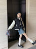 VEGA CHANG棒球服外套女2025春季新款設計感寬松顯瘦美式夾克上衣 棒球黑 M 曬單實(shí)拍圖