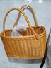 夢(mèng)納思仿藤編織籃購物買(mǎi)菜簍手提洗澡水果蔬菜收納筐野餐花籃子帶蓋子 硬提手小號菜籃子 曬單實(shí)拍圖