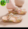 VEBLEN洞洞鞋女夏季厚底軟底透氣耐磨包頭海邊沙灘鞋增高大碼果凍涼鞋 6035清雅翠竹金色 36 曬單實拍圖
