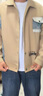 羅蒙（ROMON）華夫格外套男士秋冬季民族風(fēng)拼接寬松休閑翻領(lǐng)夾克帥氣冬裝上衣服 525姜黃色 L (約110~125斤可穿) 曬單實拍圖