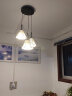 简格 餐厅吊灯北欧创意餐厅灯简约钻石LED饭厅吊灯 3头圆盘 黑色款 LED暖光 实拍图