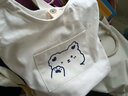 雨凡帆布包女學(xué)生大容量單肩包韓版百搭手提布袋子日系高級感2026新款 白色HI熊 1 曬單實(shí)拍圖