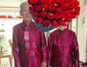 拾福中老年唐裝男喜慶外套情侶爺爺奶奶過(guò)壽生日服裝婚禮服春秋款衣服 福壽酒紅上衣 3XL (女125-138斤） 曬單實(shí)拍圖