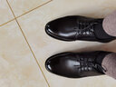 沙馳（SATCHI）男鞋春季新款商務(wù)正裝皮鞋男羊皮系帶按摩氣墊舒適鞋子男 黑色 38 歐碼偏大一碼 曬單實(shí)拍圖