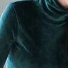 筱嵐2022秋冬新款女式韓版上衣金絲絨保暖修身高領(lǐng)打底衫 墨綠色 L 曬單實(shí)拍圖