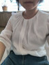 尚都比拉新款雪紡衫女通勤氣質(zhì)褶皺圓領(lǐng)七分袖設計感上衣 白色 M 曬單實(shí)拍圖