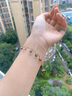 若華（RUOHUA）柳虹 3-4mm滿天星彩色碧璽手鏈女 彩寶手鏈腳鏈七夕禮物 曬單實拍圖