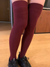 倫洛弗襪子女士過(guò)膝襪春秋季長(cháng)襪護膝襪日系甜美抽條顯瘦微壓長(cháng)筒棉襪 酒紅色 1雙 均碼 曬單實(shí)拍圖