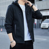 皮爾卡丹（pierre cardin）夾克男外套2022春季新款衣服男裝休閑百搭外衣連帽褂子韓版修身潮 1801黑色 XL 曬單實(shí)拍圖