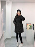 Olrain歐芮兒法式黑色羽絨服女冬季小香風(fēng)蝴蝶結翻領(lǐng)外套 黑色 S 曬單實(shí)拍圖