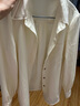 秋水伊人燈芯絨磨毛小翻領(lǐng)顯瘦襯衫冬季新款女干練職場(chǎng)上衣 米色 M 曬單實(shí)拍圖