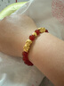 周鼎生珠寶轉運珠黃金手鐲貔貅手鏈女男貓眼金珠子999足金貔恘情侶手串 紅瑪瑙大貔貅貓眼金珠約2-2.2g 曬單實(shí)拍圖