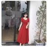 塞德勒（SAIDELE）敬酒服新娘2025新款結婚酒紅色夏季訂婚禮服小個子平時可穿連衣裙 酒紅色中長款 M (建議96-105斤) 曬單實拍圖