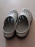 鯊鵜鶘沙灘鞋洞洞鞋男涼鞋防滑男士室外夏外穿潮流包頭涼鞋大頭拖鞋男 迪特鉛白灰 44 曬單實(shí)拍圖