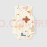 童泰（TONGTAI）嬰兒無(wú)袖包屁衣夏季提花網(wǎng)眼寶寶衣服兒童休閑外出連體衣哈衣 棕色 90cm 曬單實(shí)拍圖