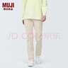 無印良品（MUJI）女式 橫豎彈力絲光斜紋 修身錐形褲 褲子休閑褲 BEM72C4S 象牙色 M (160/66A，下襠75cm) 曬單實拍圖