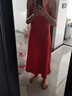 皮爾卡丹（pierre cardin）真絲吊帶連衣裙女夏季寬松內搭長裙法式設計感緞面桑蠶絲打底裙子 162果綠色 M 【建議90-105斤】 曬單實拍圖