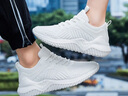 牧比尼秋季新款透氣飛織網(wǎng)鞋男48加大碼學(xué)生運動(dòng)鞋小白鞋情侶輕便跑步鞋 白色 46 曬單實(shí)拍圖