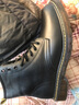 南度林牛皮男士馬丁靴 男秋冬鞋靴加絨保暖男靴高幫男鞋皮靴子男 黑色細帶款（加絨） 41 標準皮鞋碼 曬單實(shí)拍圖