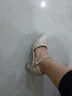 蜘蛛王女鞋包頭夏季涼鞋秋新款高跟鞋女牛皮粗跟中空單鞋女一字帶涼鞋 米色 36 曬單實(shí)拍圖