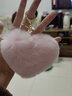 DRACO 獺兔毛愛(ài)心毛球掛件個(gè)性可愛(ài)毛絨心形包包掛飾汽車(chē)鑰匙扣配飾送女友愛(ài)情掛件 淡粉色 曬單實(shí)拍圖