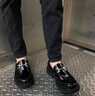 COOKOOS品牌皮鞋男新款鏤空透氣【精選牛皮】一腳蹬商務(wù)休閑鞋男潮流 黑色  41 曬單實(shí)拍圖
