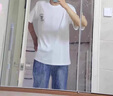 Jazky短袖t恤男士夏季新款印花五分袖T恤男潮流韓版休閑情侶半袖ins寬松潮牌短袖體恤男裝 紫色 M 曬單實(shí)拍圖