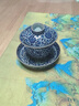 艾瑩嘉 景德鎮(zhèn)柴窯青花三才蓋碗純手工陶瓷手繪開片冰裂釉纏枝蓮內(nèi)畫敬茶碗 曬單實拍圖