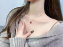?？ㄒ兰t1寶石項(xiàng)鏈女石榴石吊墜高檔設(shè)計(jì)感情人節(jié)生日禮物送 三克拉紅寶石項(xiàng)鏈 曬單實(shí)拍圖