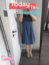 楚馨2025新款夏季女裝時(shí)尚氣質(zhì)休閑小個(gè)子牛仔連衣裙夏天a字襯衫裙子 牛仔藍(lán) M (110-120斤) 曬單實(shí)拍圖