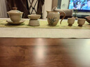 手繪豆黃汝窯三才蓋碗茶杯功夫茶具套裝陶瓷家用中式輕奢高檔泡茶 9頭手繪惜竹豆黃汝窯醉陌蓋碗禮盒套裝（帶茶漏款） 曬單實(shí)拍圖