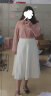 独束大码女装半身裙女新款韩版百褶裙遮肉显瘦高腰a字裙 白色 XL 实拍图