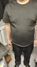 以純新款冬季保暖內搭短袖加絨加厚修身圓領(lǐng)T恤男士純色半袖打底衫 黑色【單件裝】 2XL  建議【150-170斤】 曬單實(shí)拍圖