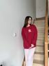 真維斯300G重磅牛奶絲寬松圓領(lǐng)衛衣女2024年春秋季新款休閑百搭風(fēng)上衣GX 車(chē)厘子紅-中國小兔 XL （建議120-135斤） 曬單實(shí)拍圖