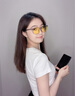 愛視達(dá)（EyeSavers）【2025新款】K01女款通勤時尚休閑葉黃素鏡片眼鏡不止防藍(lán)光抗疲 冰川透 曬單實(shí)拍圖