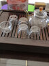 綠昌明 雙層敞口主人杯喝茶杯品茗杯玻璃功夫茶杯防燙杯小茶杯 6只裝 曬單實(shí)拍圖