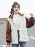 丹珠娜假兩件棉服女裝冬季新款寬松韓版棉衣女小個(gè)子加厚學(xué)生棉襖外套女 卡其色 M 曬單實(shí)拍圖
