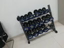 康斯特（KANGSITE）純鋼啞鈴套裝組合男士健身家用5kg/10kg健身房包膠一體式固定亞玲 PEV圓頭啞鈴(無(wú)味/耐磨/抗摔) 180公斤啞鈴套裝（三層啞鈴架） 曬單實(shí)拍圖
