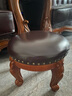 麥帝羅 歐式皮梳妝凳 美式高圓凳 皮凳古箏凳餐凳換鞋凳家用化妝凳 棕色(全實(shí)木)長(cháng)37寬37高48 曬單實(shí)拍圖