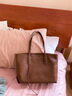 viney托特包包女包牛皮手提包通勤單肩大包送生日情人節禮物女朋友老婆 【深棕色】實(shí)用高檔百搭品牌輕奢 曬單實(shí)拍圖