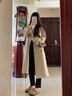 韓璐嬌（hanlujiao）風(fēng)衣外套女春秋季2024年新款韓版寬松中長(zhǎng)款小個(gè)子英倫風(fēng)休閑大衣 卡其色 M 曬單實(shí)拍圖