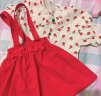 鸞雀翔一周歲女寶寶夏裝生日禮服套裝2歲女童網(wǎng)紅棉質(zhì)時(shí)髦兩件套洋氣連衣裙6個(gè)月嬰幼兒童夏季可愛背帶套裙 紅色 90碼 建議身高80-90 體重20-24斤 曬單實(shí)拍圖