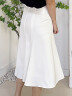 范思蓝恩22FS2036法式分割鱼尾半身裙女夏季新款A字高腰伞裙 白色 S 实拍图